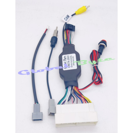 Global Byte Android Harness Suitable for Hyundai Creta 2021 Executive Model for Retention of OEM Moving Line Camera, USB & FM Anteena Pin with Additoional DRVM Feature | CO/AD-HY/CRT21-EX/DRVM